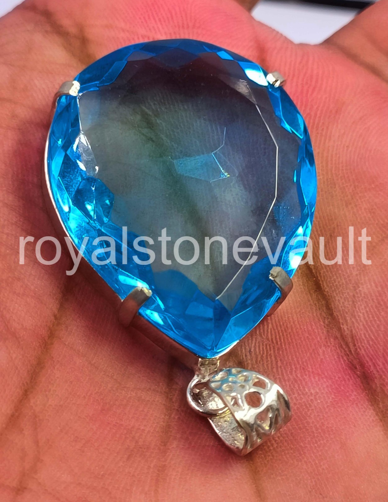 101.5 Ct Natural Tourmaline Pear Shape Pendant 925 Silver Free Chain IGL 6AHX