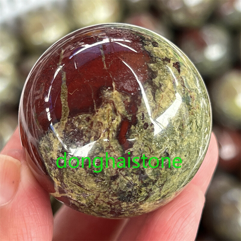 40mm+ Natural Dragon blood jasper sphere quartz crystal Ball Reiki Healing 1pc