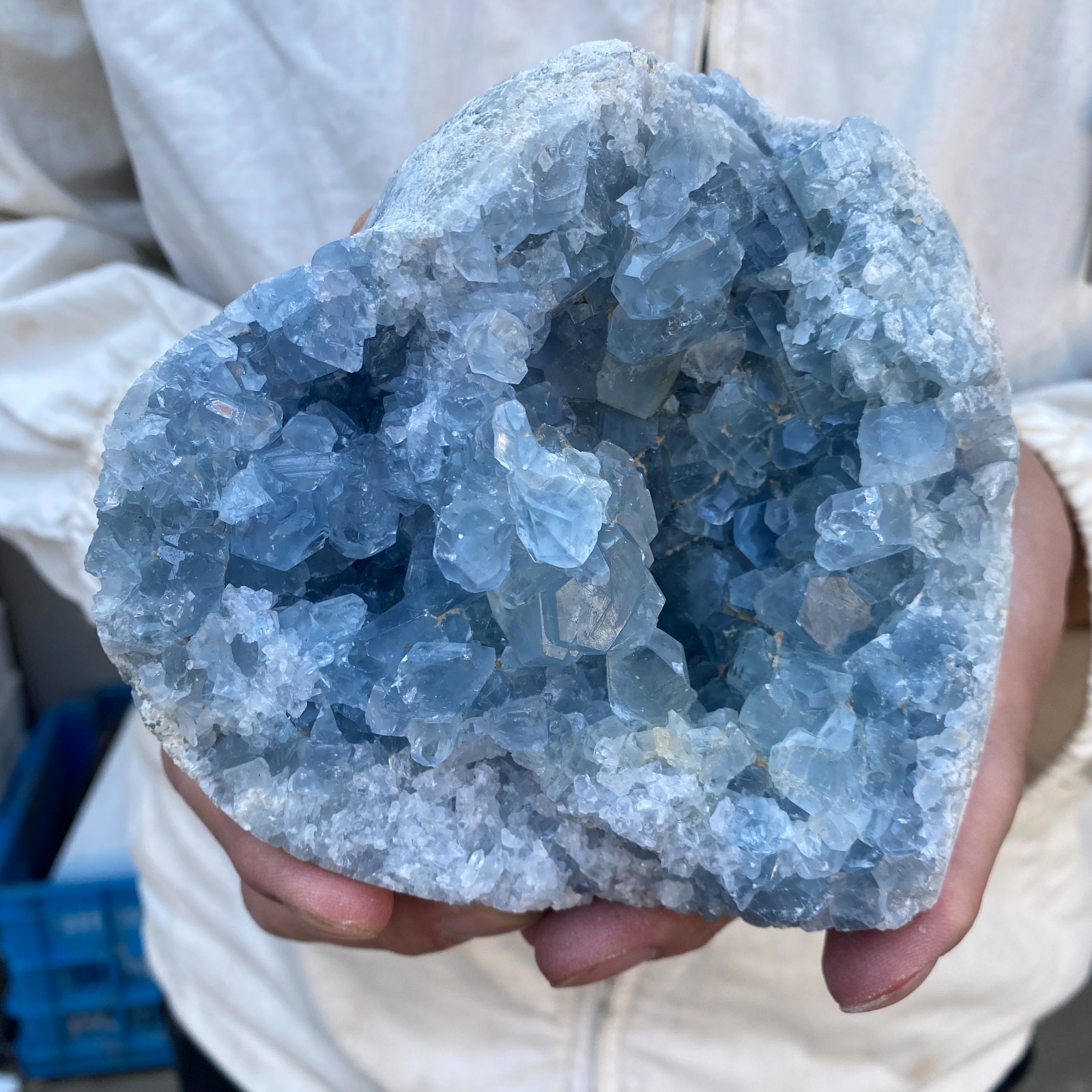 3.9LB Celestite Cluster Blue Geode Crystal Rock Yoga Meditation Reiki Decor