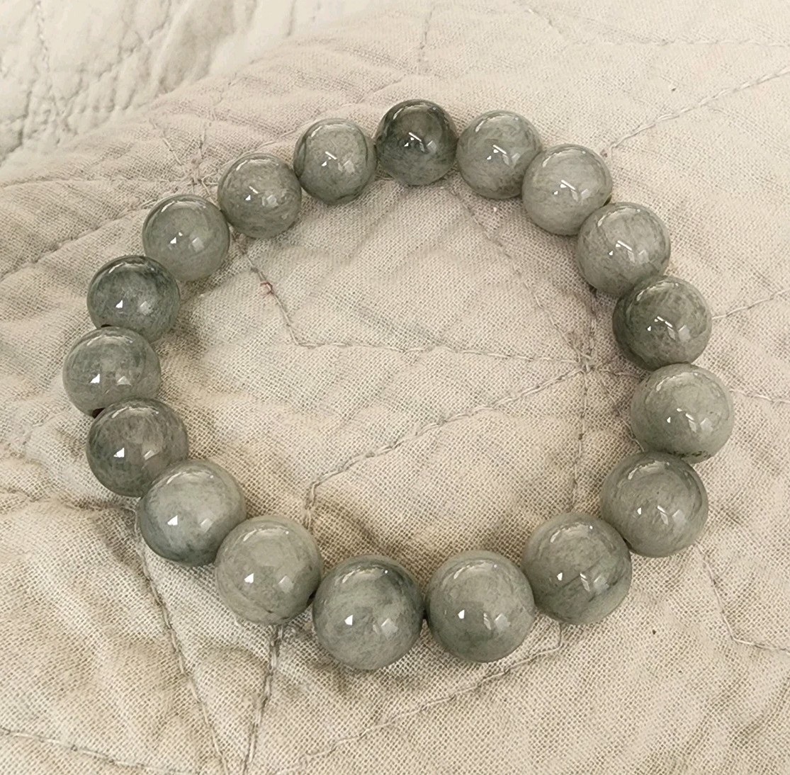 Natural 10mm Moonstone Bracelet Crystal Beads Stretch
