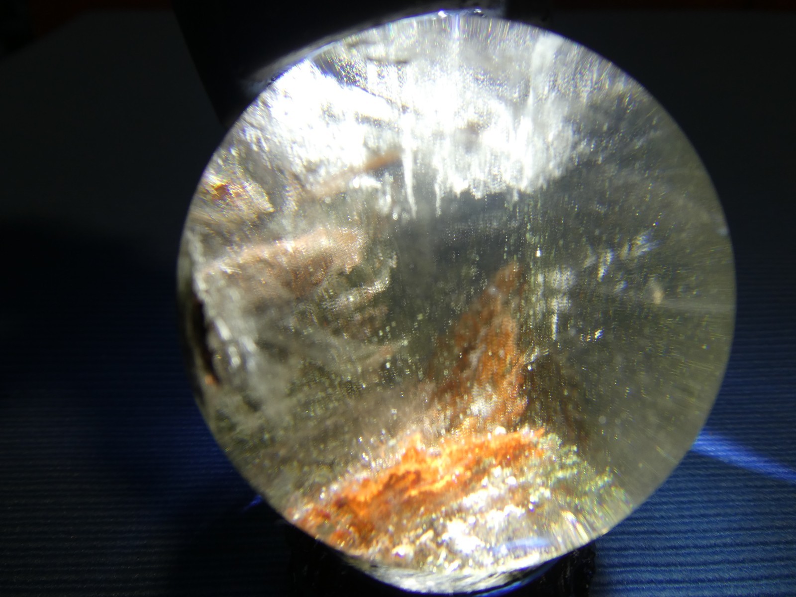 RARE GARDEN QUARTZ MOUNTAIN SCENE LODOLITE CRYSTAL SHAMAN DREAM SPHERE 45 MM DIA
