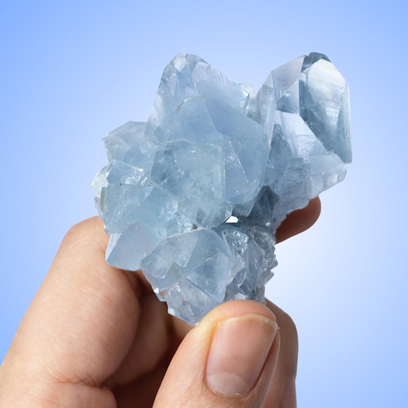 Natural Celestite Cluster Raw Blue Crystal Stone Mineral Specimen Gift Decor