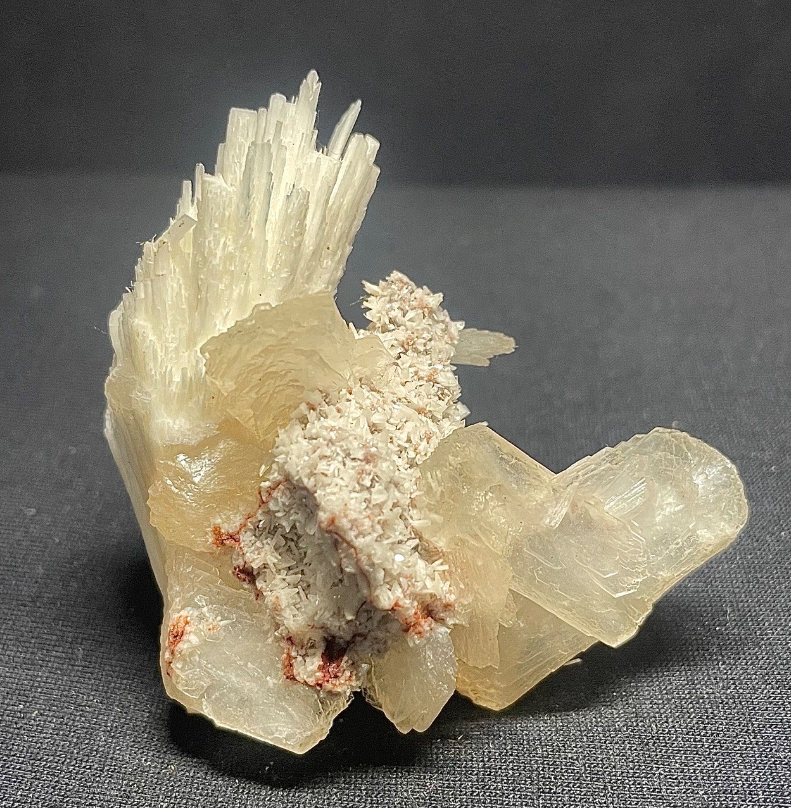 Natural scolecite crystal w/ stilbite mineral specimens 80 gr 6×5.7×4 cm video