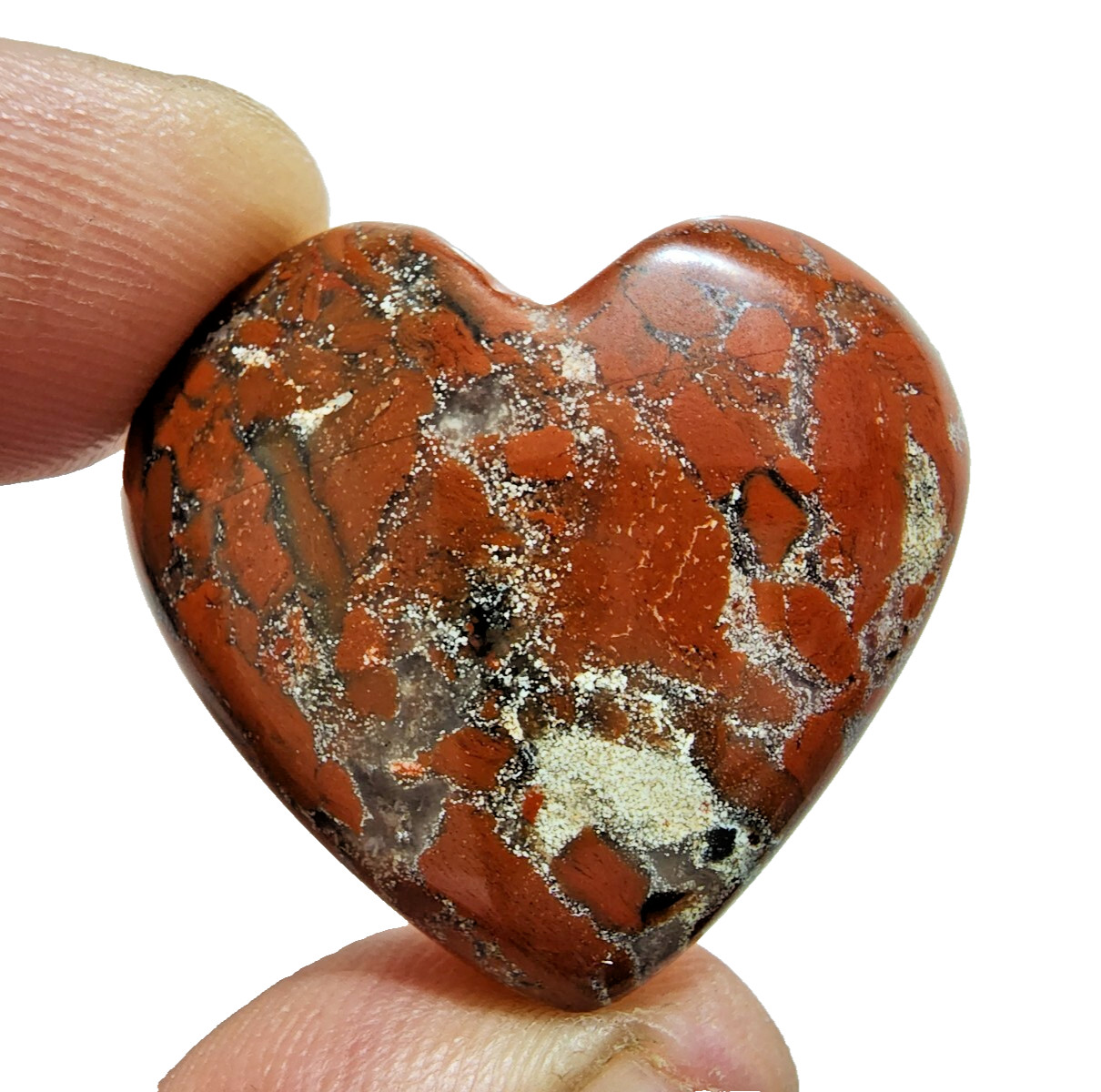 92 Crt Rare Blood Stone Crystal Heart Shape Chakra Stone Loose Gemstone Jewelry