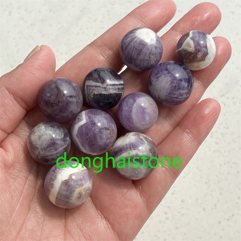 5pcs Natural Dreamy Amethyst Sphere Quartz Crystal Ball Reiki Healing 17mm+