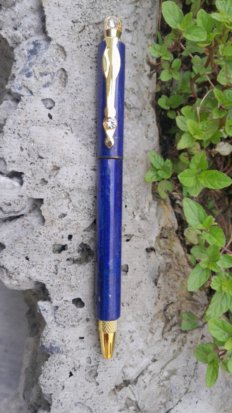 25g Natural Stone Lapis Lazuli Ballpoint Blue Ink Pen Premium Quality Handmade