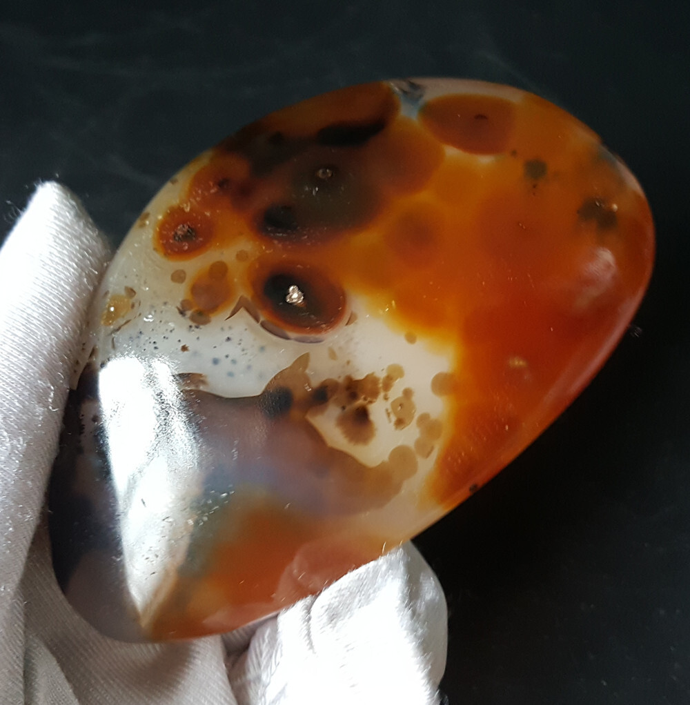 TOP 124.8 G Natural Polished Aquatic Plants Agate Stone Madagascar BWA317