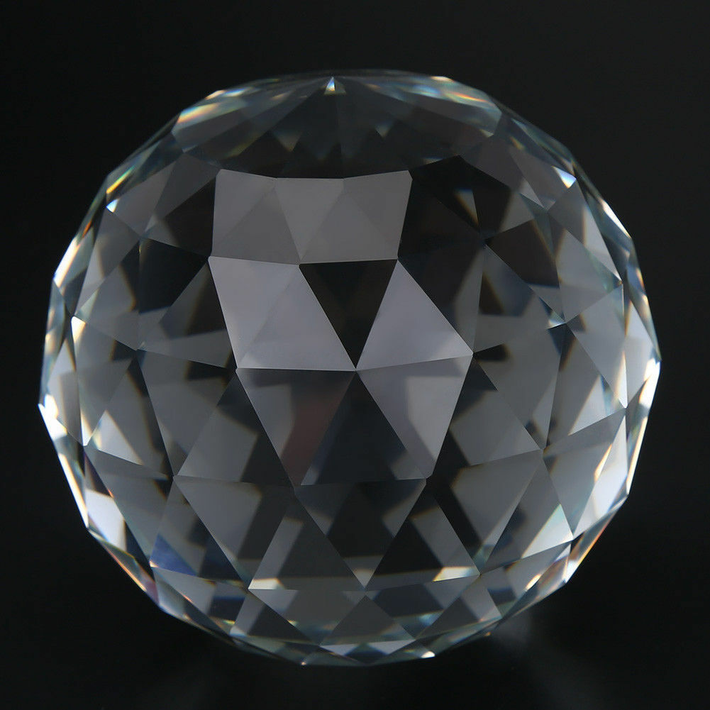 60/80mm Cut Crystal Sphere Prisms Glass Ball Faceted Gazing Suncatcher Crafts IS