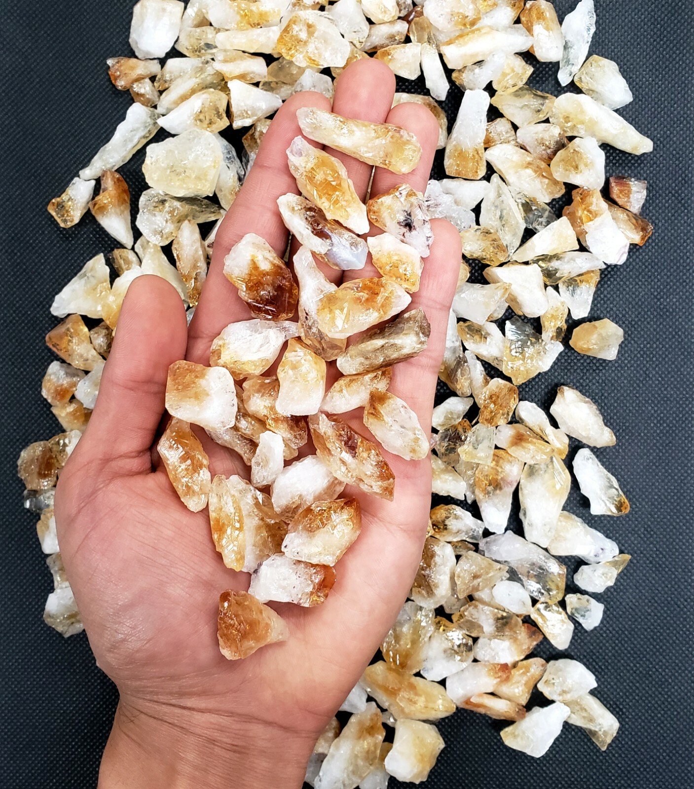 CITRINE CRYSTAL SMALL POINTS & CHUNKS BULK WHOLESALE TINY CITRINE STONE CHIPS