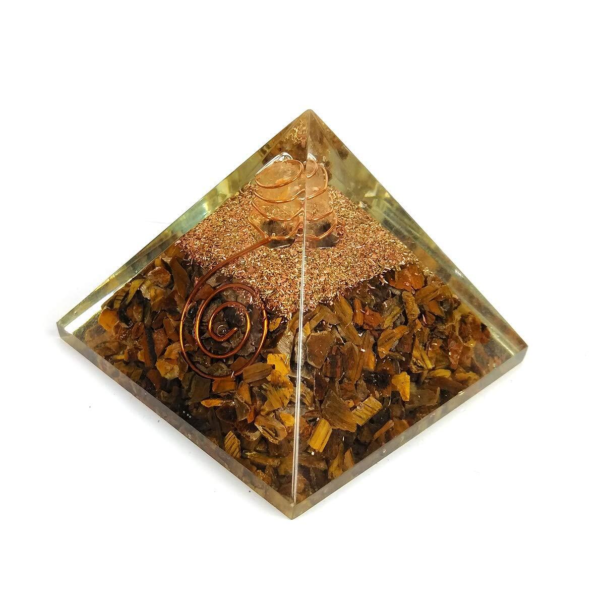 Tiger Eye Crystal Pyramid Feng Shui Vastu Positive Meditation Energy Good Luck
