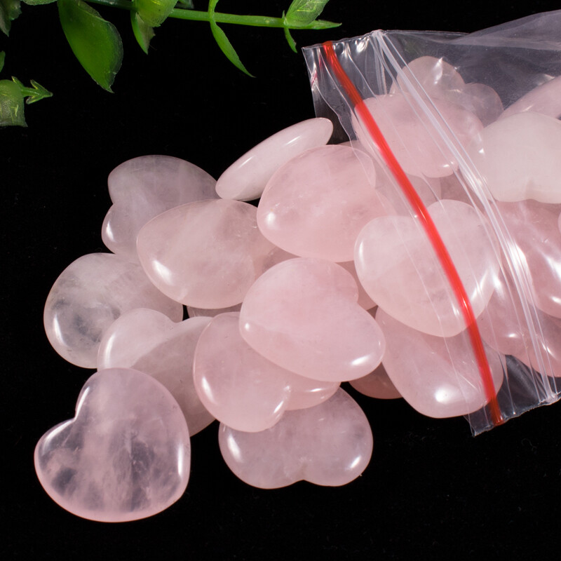 Small Natural stone rose quartz Healing Pink Crystal Reiki heart Gemstone 50pc