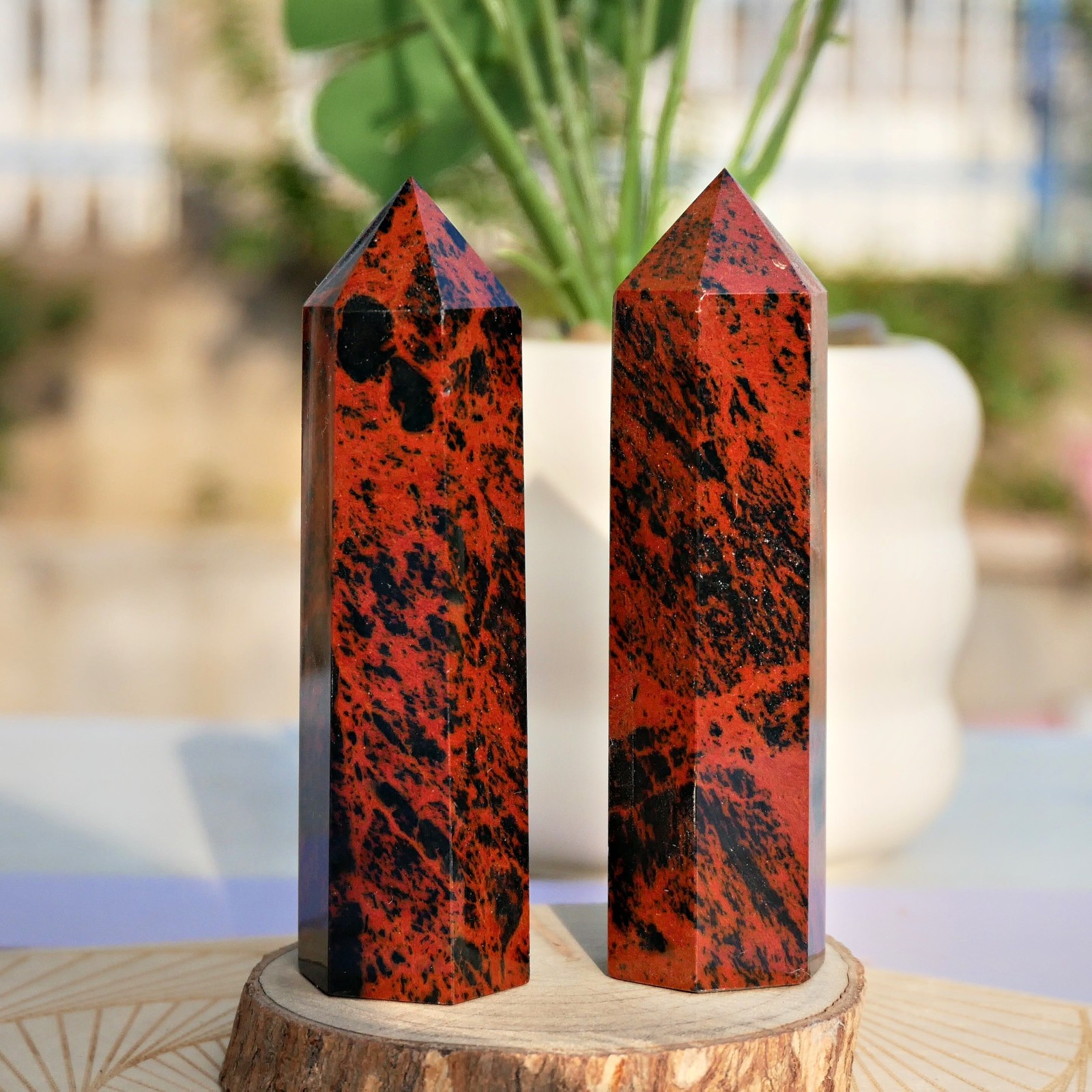3″ Mahogany Obsidian Crystal Point Tower Wicca Altar Collector Metaphysical Gift