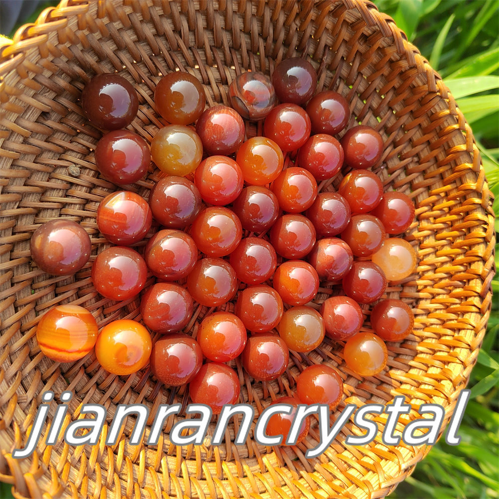 10pcs Natural Carnelian Quartz Sphere Crystal Ball Reiki Repair 15mm+