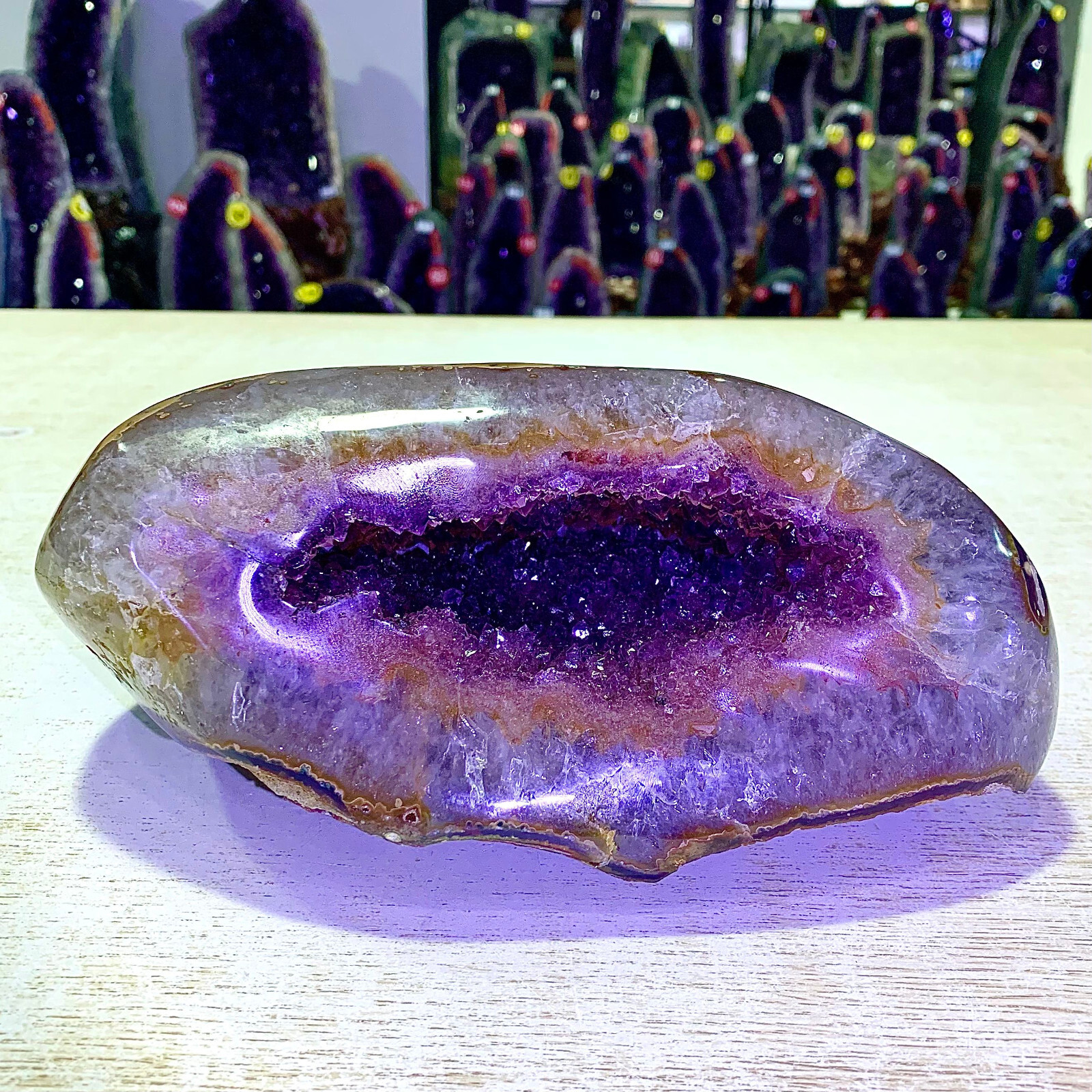 8.65LB Uruguay Natural Amethyst Agate Cave Money Bag Decoration