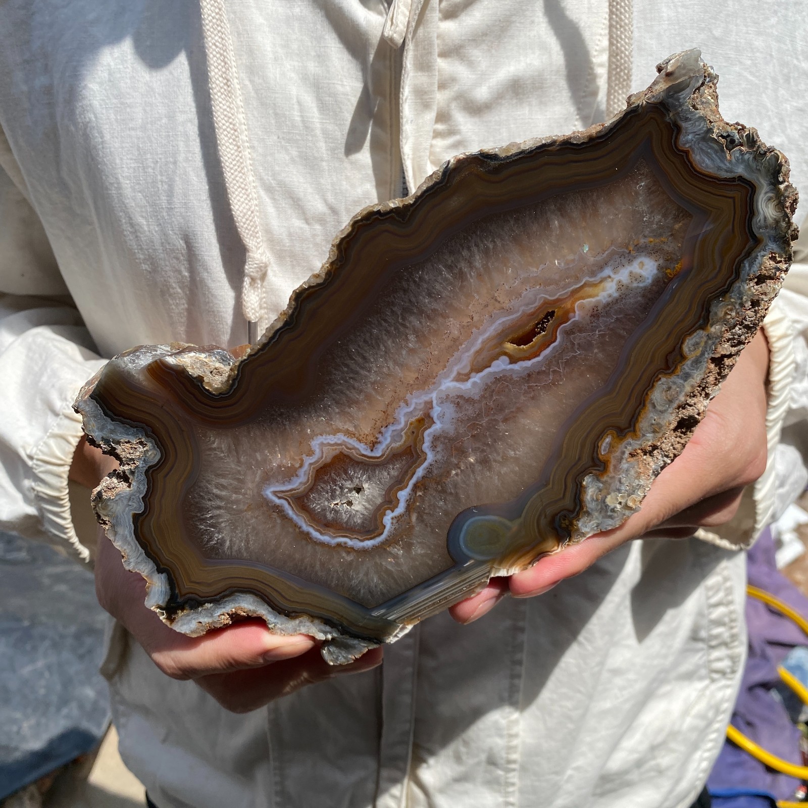 1440G Natural agate Agate Geode Slab/Slice quartz crystal mineral specimen Reiki