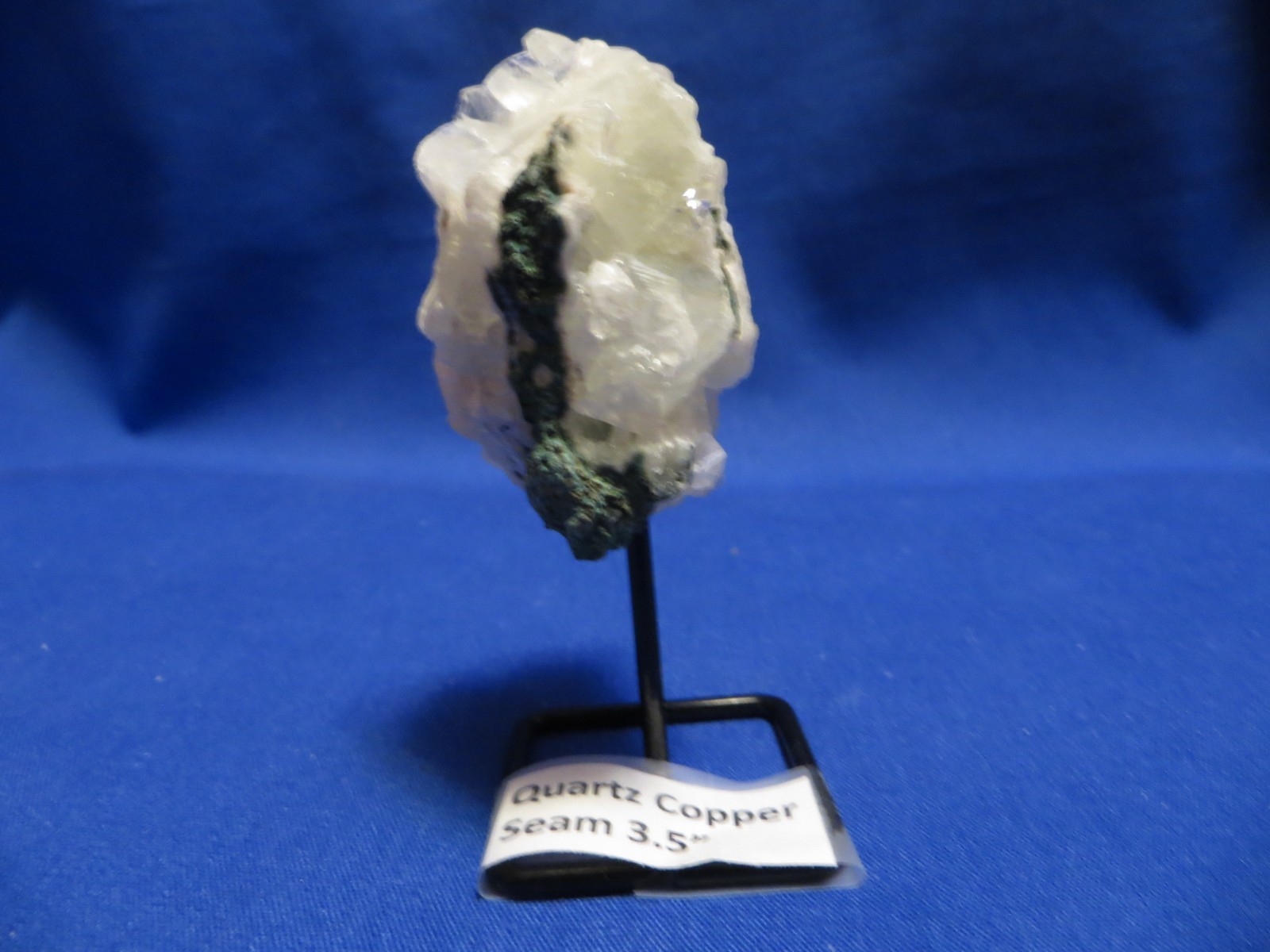 New! Natural Earth Mined Quartz Copper Seam Black Metal Stand Free Shipping