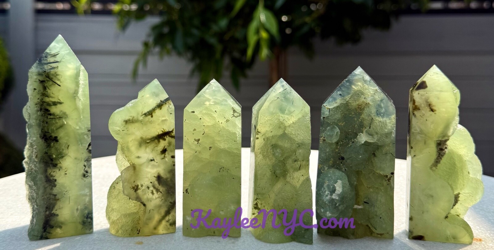 Wholesale 2 Lbs Natural Prehnite W Epidote Half Rough Tower Obelisk Crystal