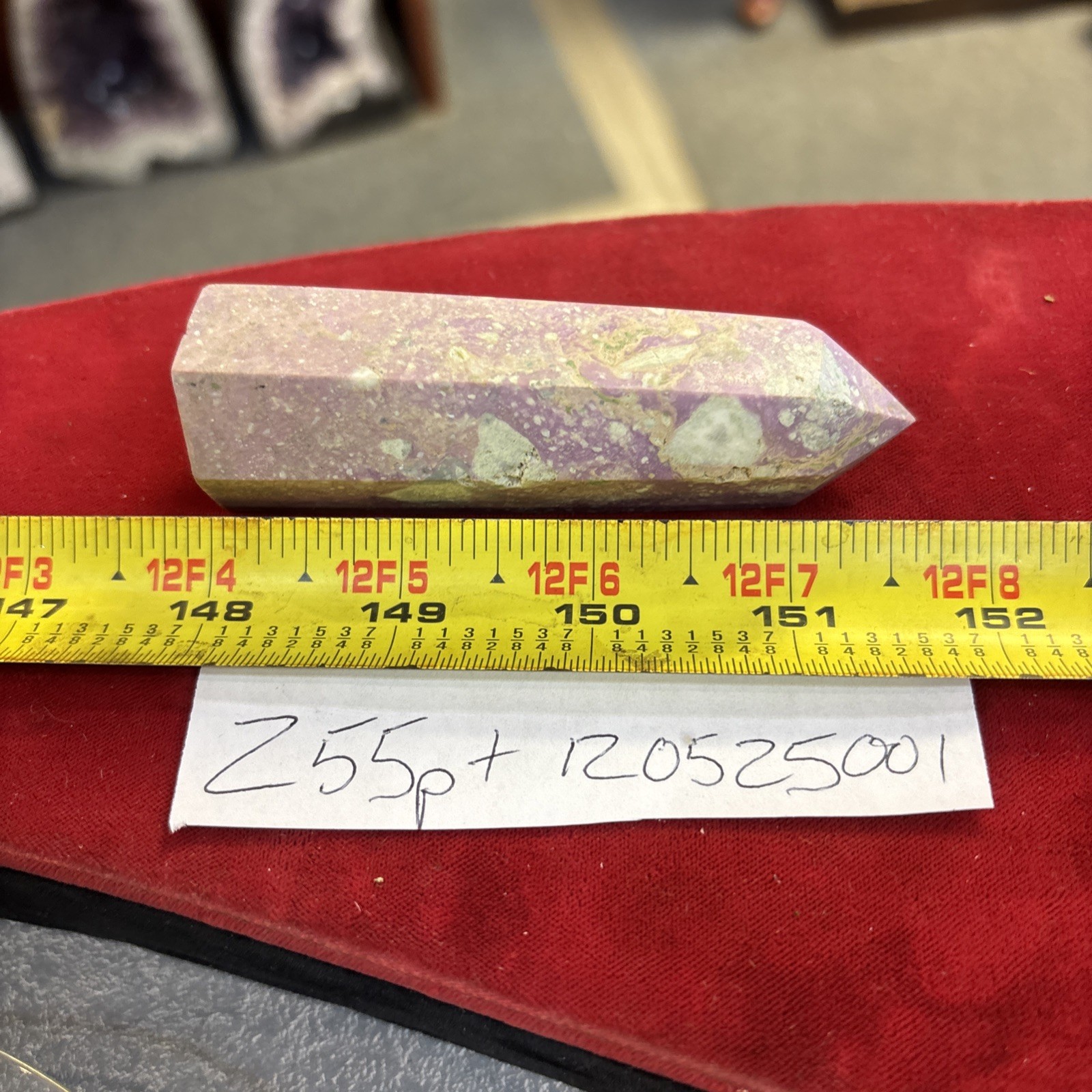 Rare Phosphosiderite Tower 97 Grams 3.75”Natural Crystal Stone Purple Mica Lilac