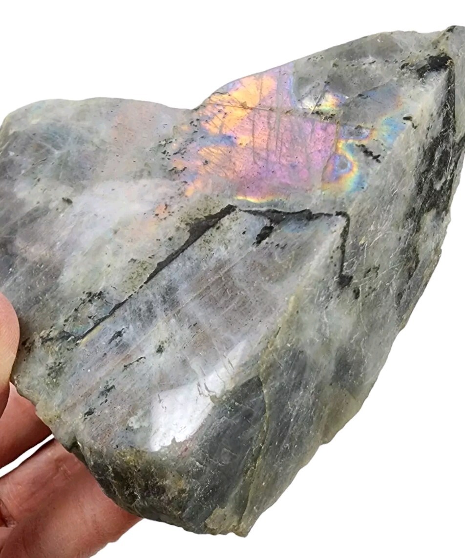 Rainbow Labradorite Polished Face Madagascar 1lb 1.3oz.