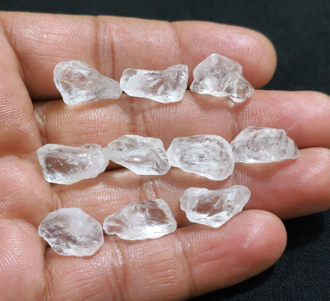 Stunning Rare Crystal Quartz Raw 10 Pcs Lot Size 15-17 MM Rough Gemstone Jewelry