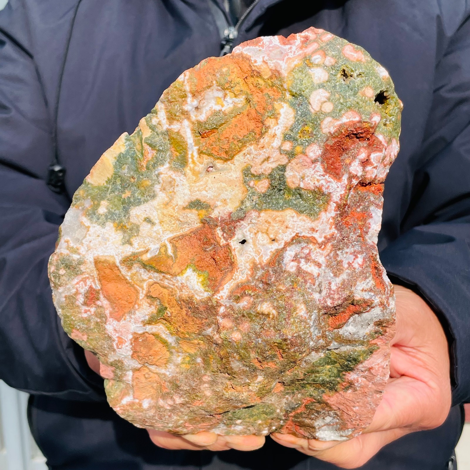 7.31lb Large Natural Ocean Jasper Circular Patter Crystal Flower Shape Specimen