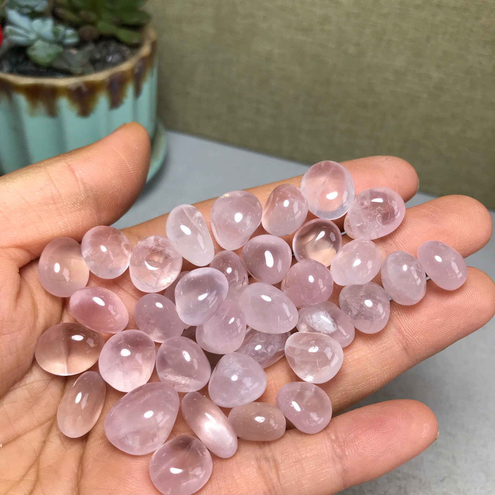 36pcs Rare Natural rose pink Crystal Semi-Precious stone specimens 70g A5376