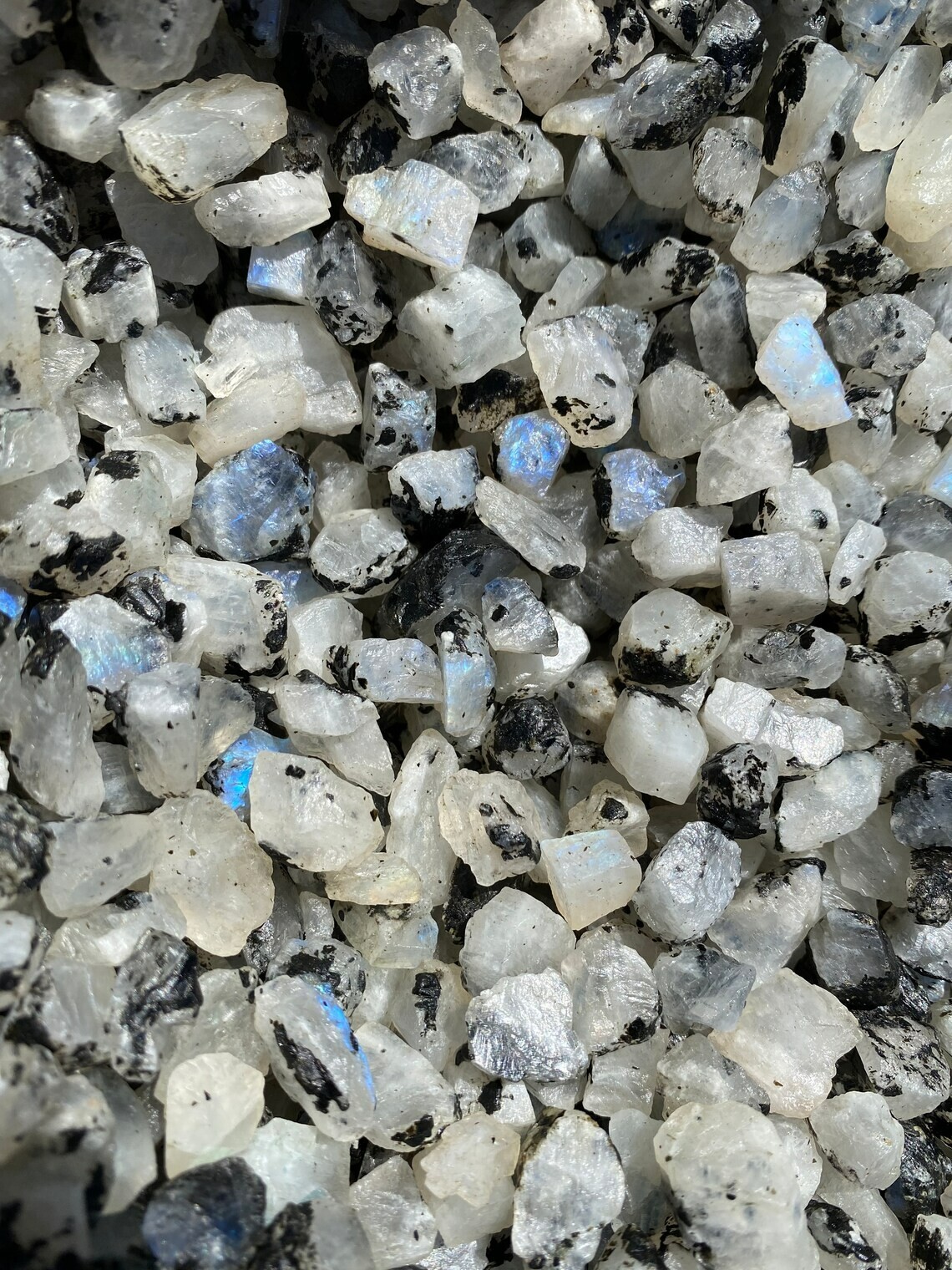 5 PCS Natural Raw Moonstone Rough Rainbow Moonstone Gemstone Mineral Specimen