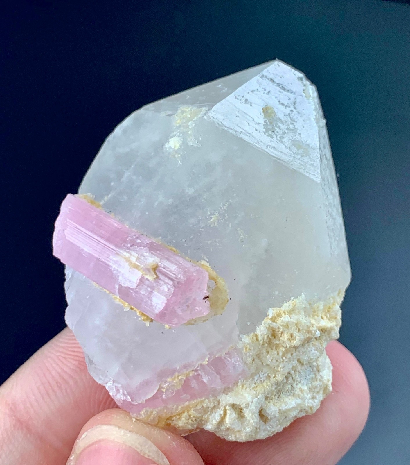 156 Carat Pink Tourmaline Crystal Specimen with Quartz From Afghanistan