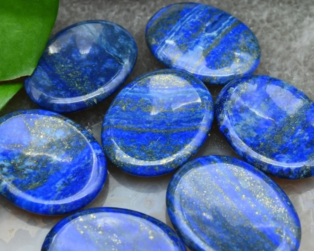 Lapis Lazuli Worry Stone Polished Natural Anxiety Relief Thumb Pocket Crystal