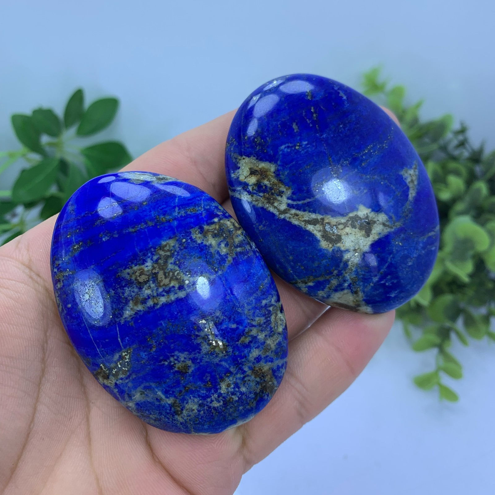 Lapis Lazuli Blue Polished Palm Stones, Lapis Crystal Palm Stones, Blue Lapis
