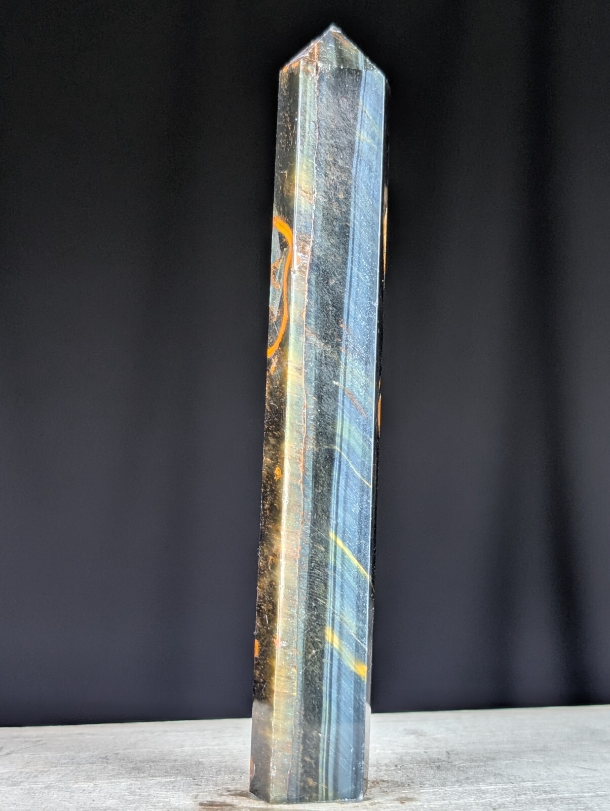 Blue Tiger Eye Tower Crystal Gemstone Point Chakra Mineral