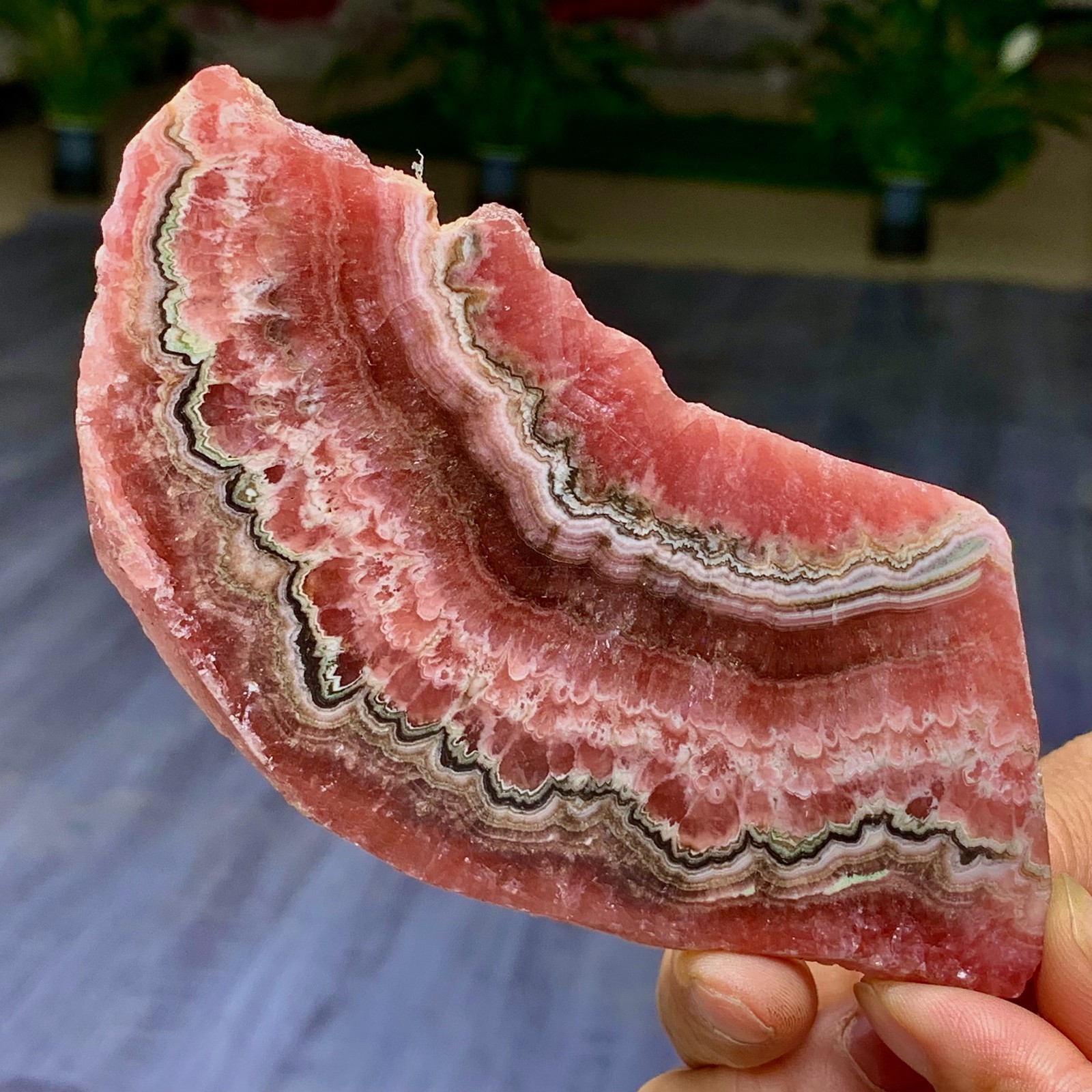 123G Rhodochrosite Crystal Slab Slice AAA+ : Love / Compassion / Light Argentina