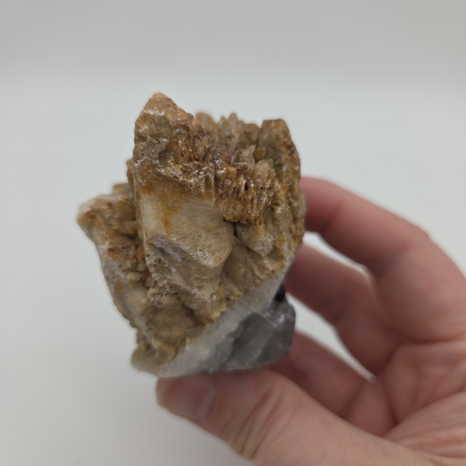 Hand Carved Mineral Quartz Crystal Cluster Specimen Brown/Gray Groot Hedgehog