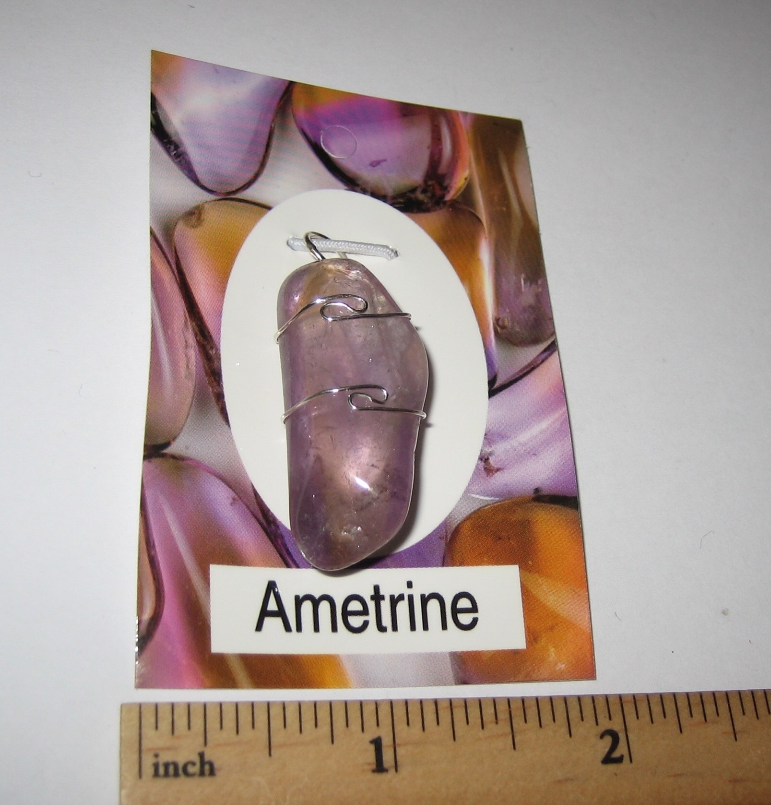 1.45″ TUMBLED POLISHED AMETRINE (AMETHYST & CITRINE) QUARTZ CRYSTAL PENDANT *1