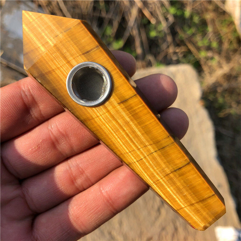 Top! Natural Quartz Crystal Smoking Pipe Obelisk Point Wand Reiki Healing Gift