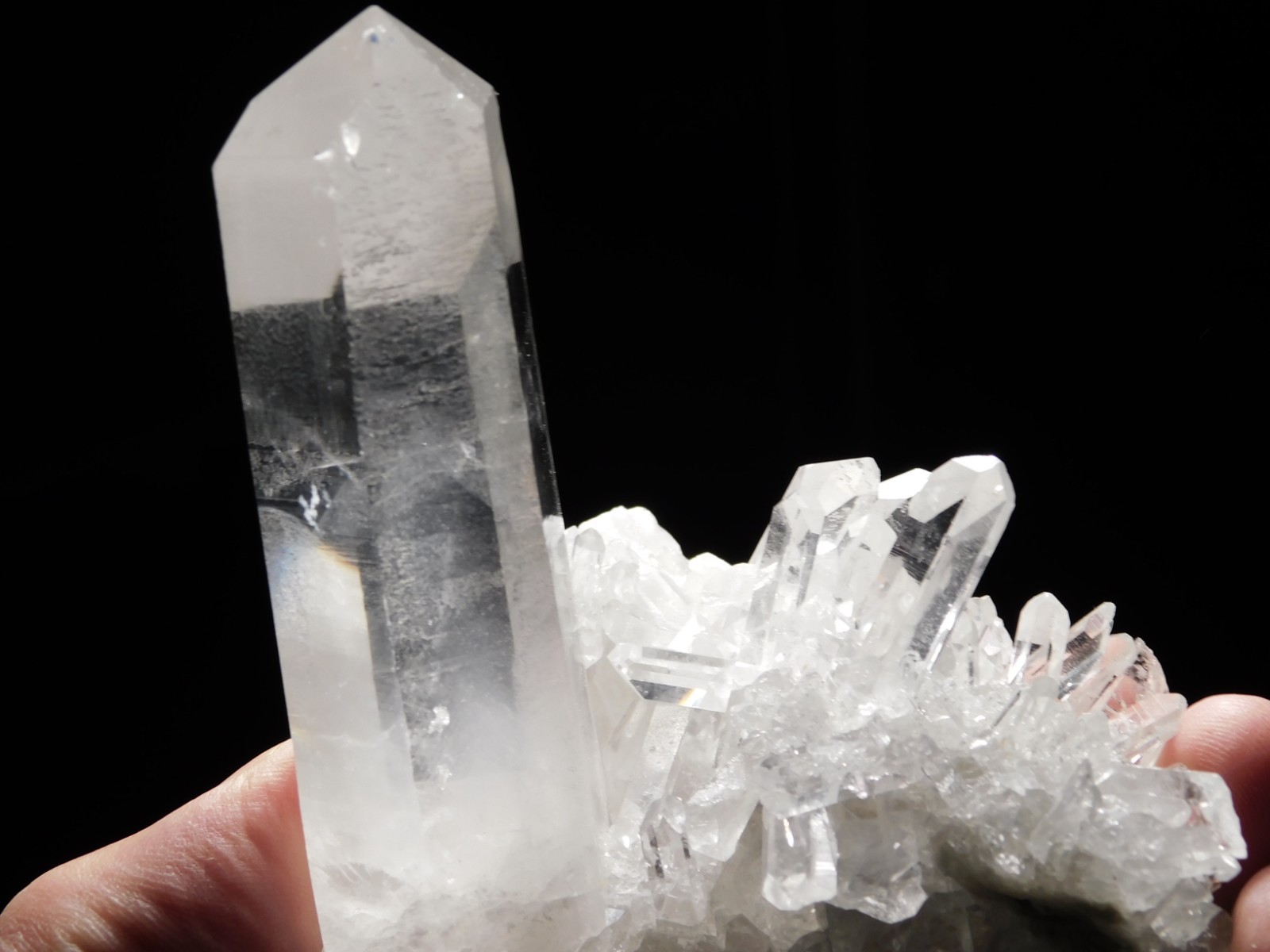 Super TRANSLUCENT Points! Big Nice & Natural QUARTZ Crystal Cluster Brazil 431gr