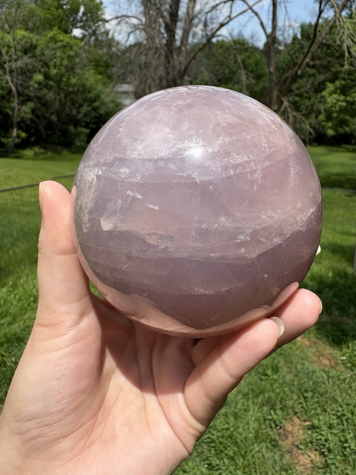 Large Lavender Rose Quartz Sphere