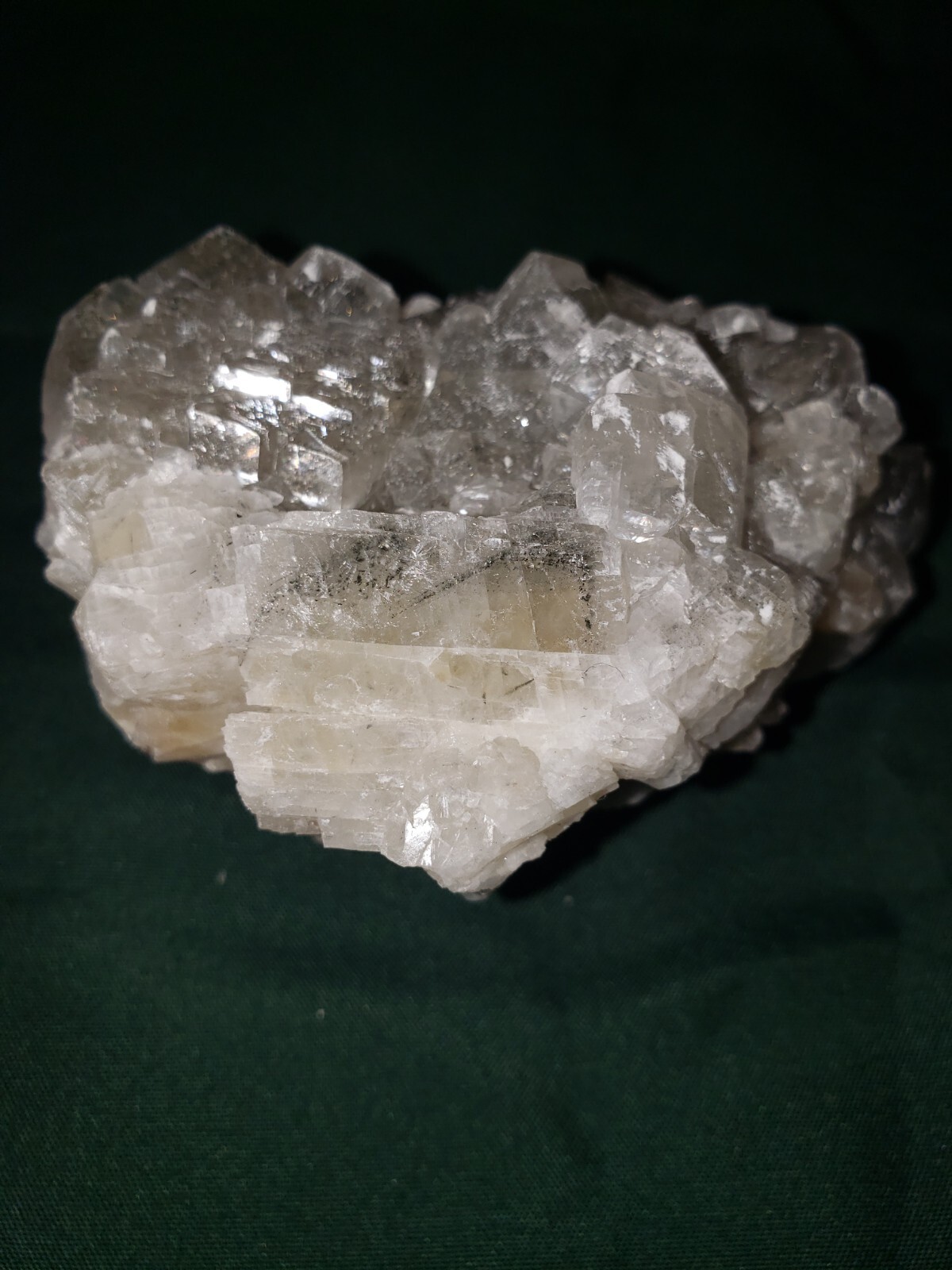 Large Calcite Crystal with Pyrite veins Yellow/White/Clear 3.6 oz