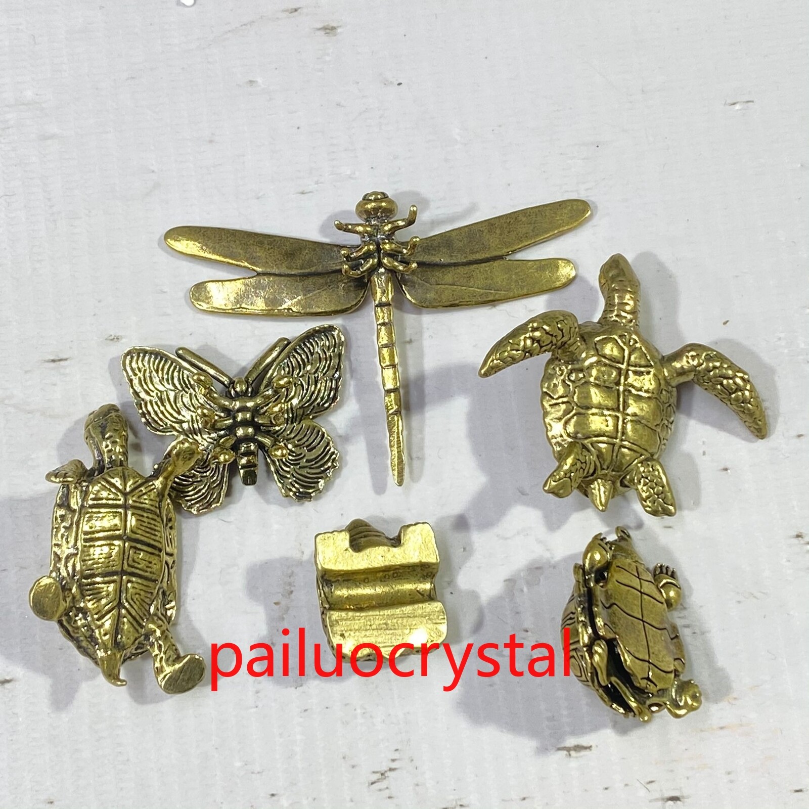 2″ Natural Pyrite Sea turtle Quartz Crystal Skull Carved Figurines Healing 1pc