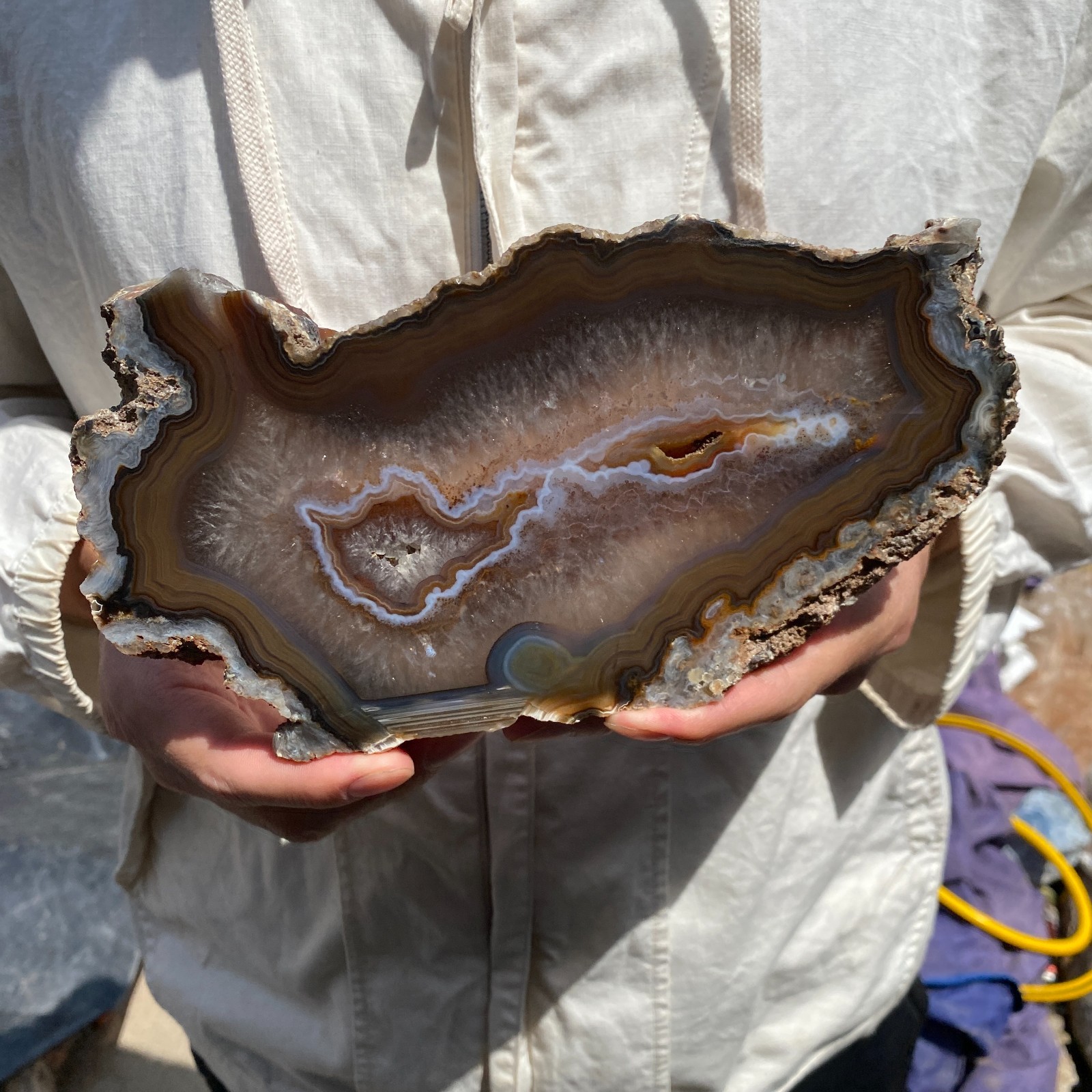 1440G Natural agate Agate Geode Slab/Slice quartz crystal mineral specimen Reiki