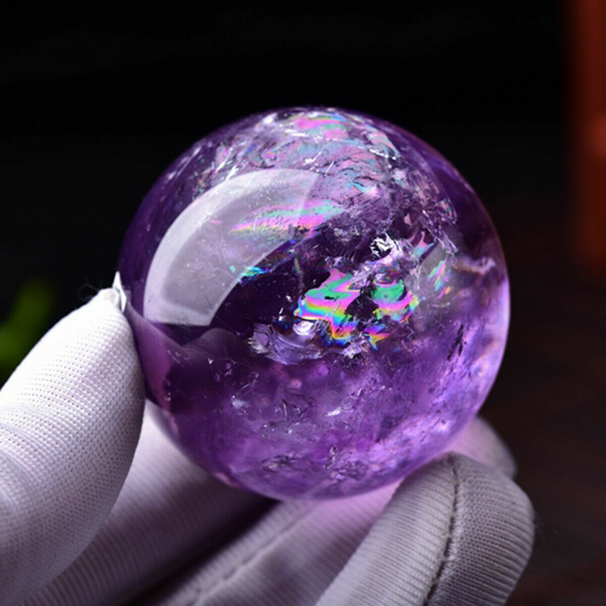 25-50mm Natural Amethyst Quartz Sphere Pretty Crystal Ball Healing Purple Stone
