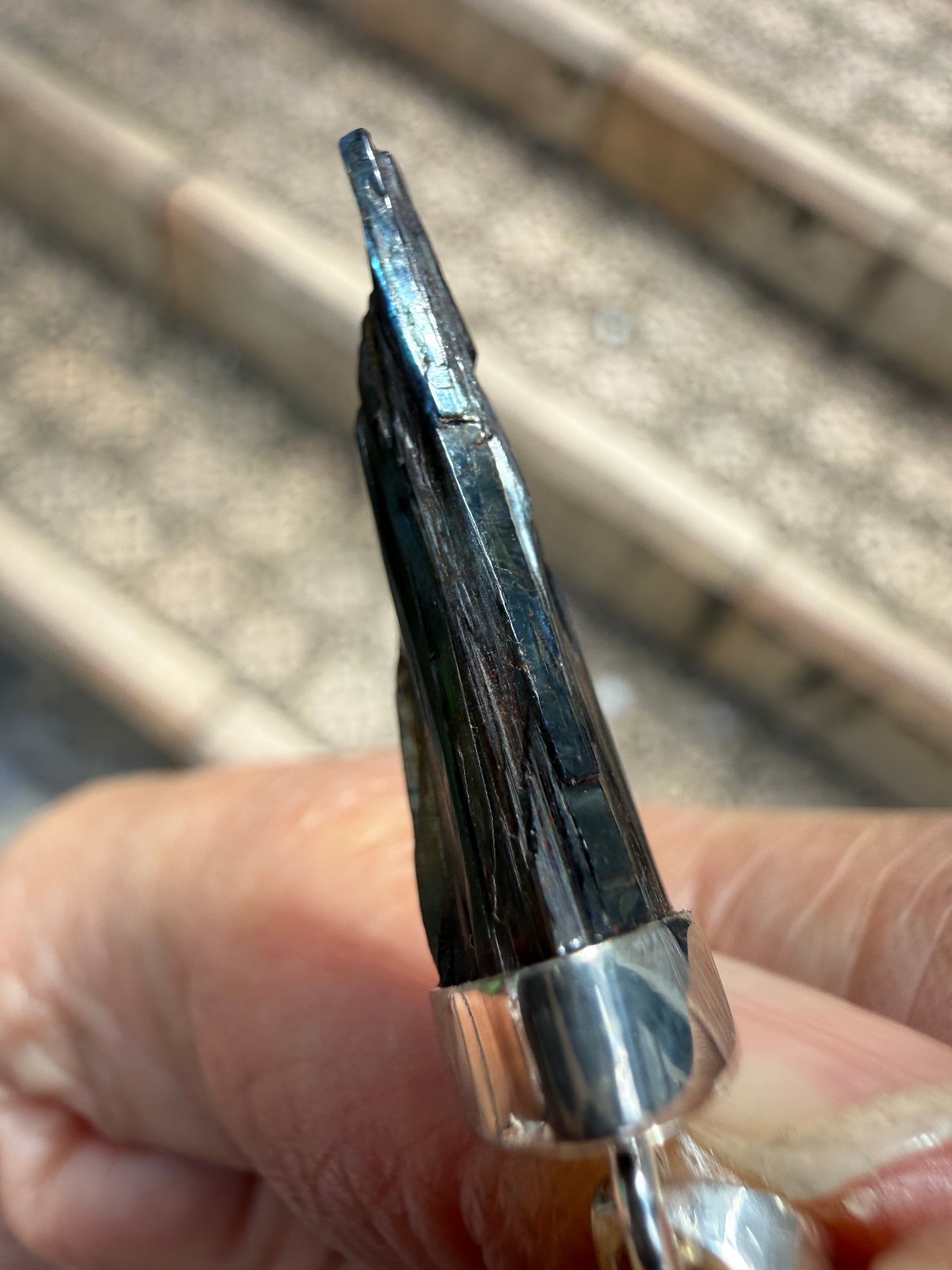 Vivianite Crystal Pendant silver 925 Raw anxiety healing natural awareness