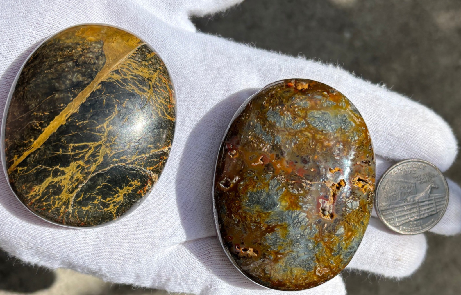 US SALE 187g LOT MULTI-COLORED MARCASITE/BLUE MIZONE OPAL PALMSTONES PALM STONE