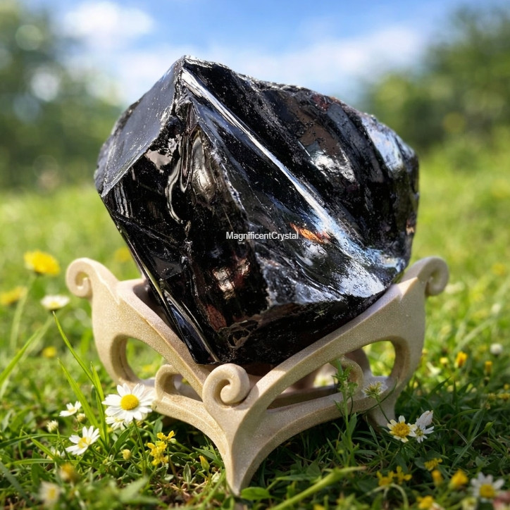 3PCS Natural Raw Black Obsidian Stones Natural Rough Crystal Mineral Specimen