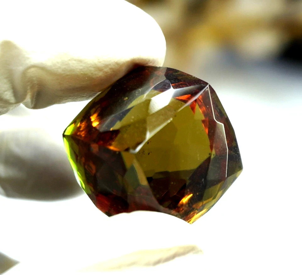 A++ Natural 74.39 Ct+ Color Changing Certified Zultanite Fancy Cube Gemstone
