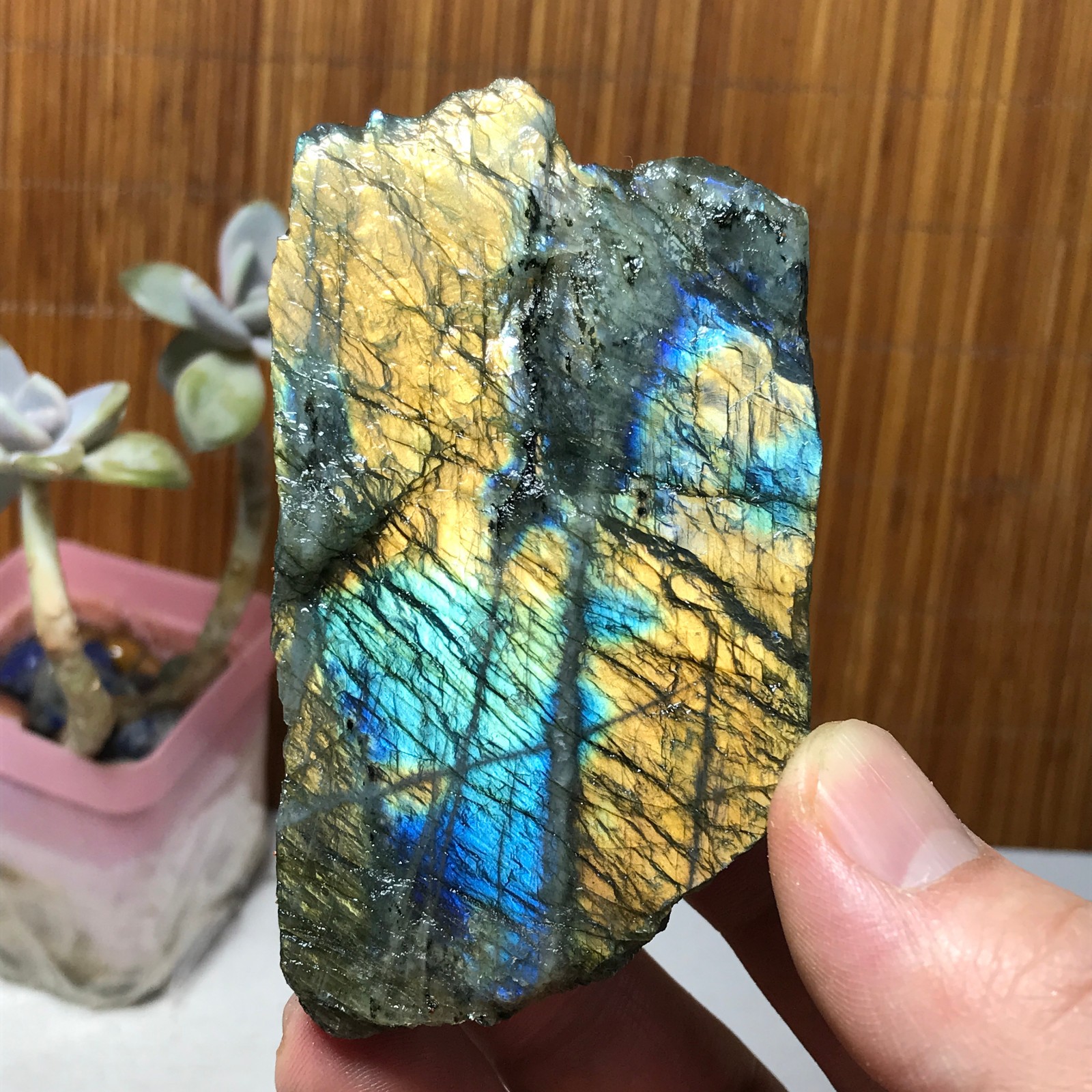 80-47-38mm Natural Labradorite Crystal gemstone Rough Mineral Specimen A3261