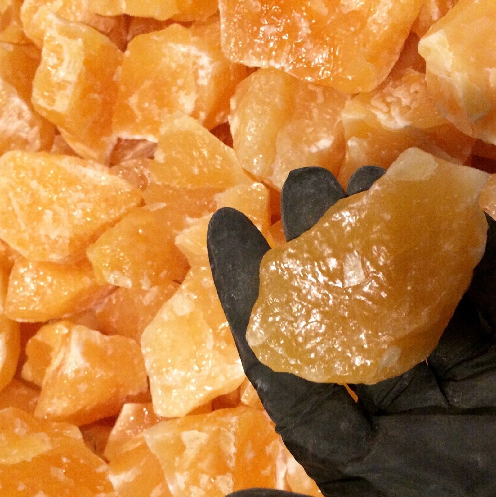 1/2 lb LOT Calcite Orange Natural Crystal Rough Gemstone Raw Stone Bulk Healing