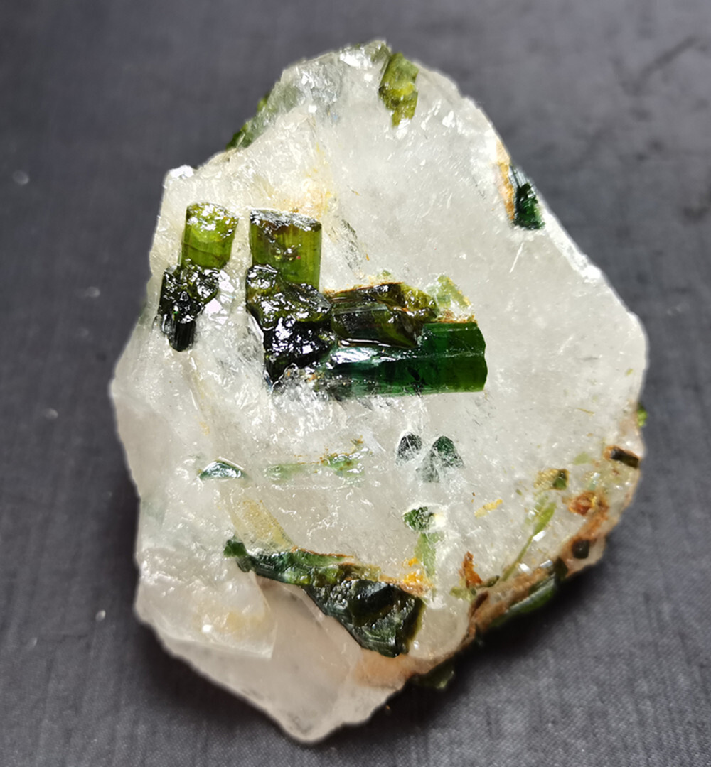 TOP 439 G Natural GreenTourmaline on Quartz Specimens Y14