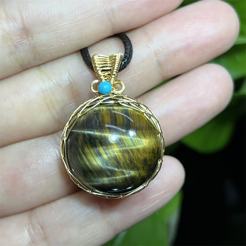 20mm+ Natural Blue Yellow Tiger’s Eye Jasper Sphere Quartz Crystal Ball Gem 1PC