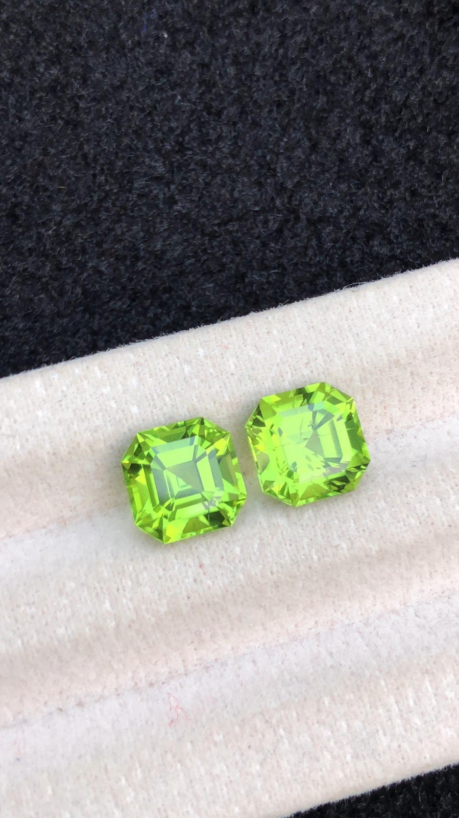 6.15ct Natural Pakistan Peridot Pair Fine Square Octagon Cut Matching loose gems